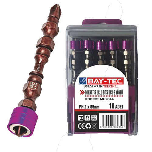 BAY-TEC MIKNATIS UÇLU BİTS UCU 2 YÖNLÜ PH2x65 mm MK2044